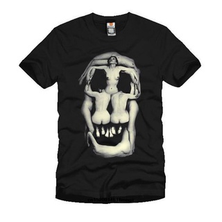 ราคาต่ำสุด!!Tshirt Mens Salvador Dali Skull Art Short Sleeve T Shirt TeesS-3XL