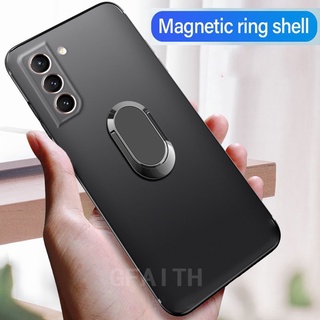 Ready Stock เคส Samsung S22 Ultra S22+ 2022 New Luxury Phone Case TPU Black Soft Case with Ring Stand Holder Magnetic Cover เคสโทรศัพท์ S22Plus