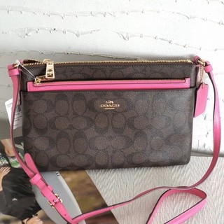 COACH EAST/WEST CROSSBODY WITH POP UP POUCH IN SIGNATURE