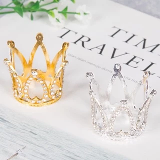 พร้อมส่ง มงกุฏเล็ก มงกุฏแต่งหน้าเค้ก มงกุฏประดับผม มงกุฏเด็กสีเงินสีทอง