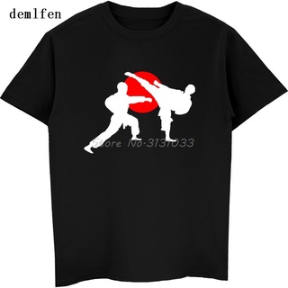 เสื้อยืดลําลอง ผ้าฝ้าย แขนสั้น คอกลม พิมพ์ลาย Novelty Two Karate Fighter แฟชั่นฤดูร้อน สําหรับผู้ชาย