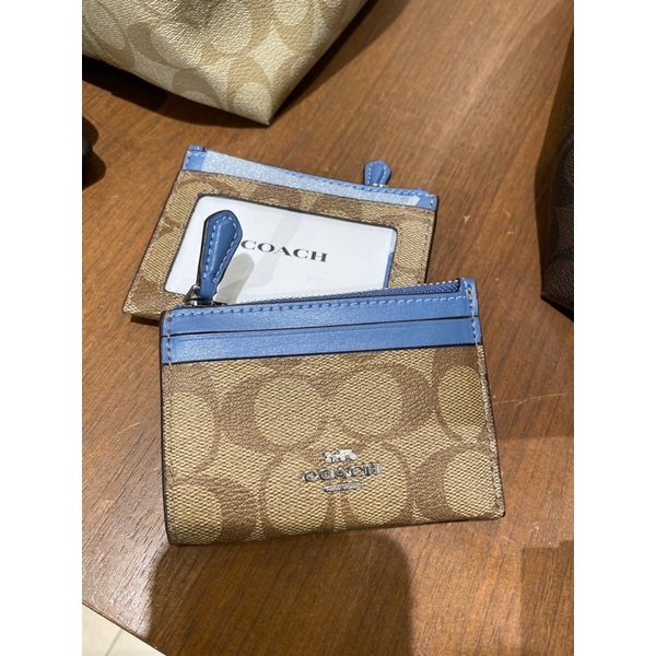 Coach MINI SKINNY ID CASE IN SIGNATURE CANVAS (พวงกุญแจ ใส่บัตร)