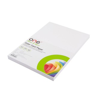 กระดาษการ์ดสี A4 120 แกรม สีขาว (100 แผ่น) ONE A4 color card paper, 120 grams white (100 sheets) ONE