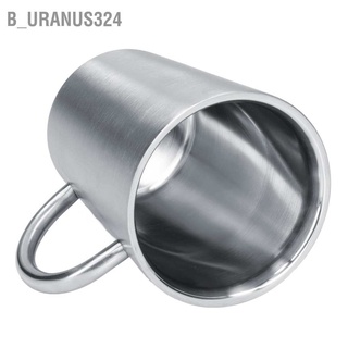 B_uranus324 350ML Stainless Steel Coffee Cup Double Layer Heat Insulation Beer Mug Water for Household