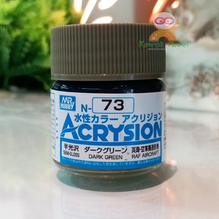 สีสูตรน้ำ Acrysion N73 DARK GREEN - Raf Aircraft (Semi Gloss) 10ml