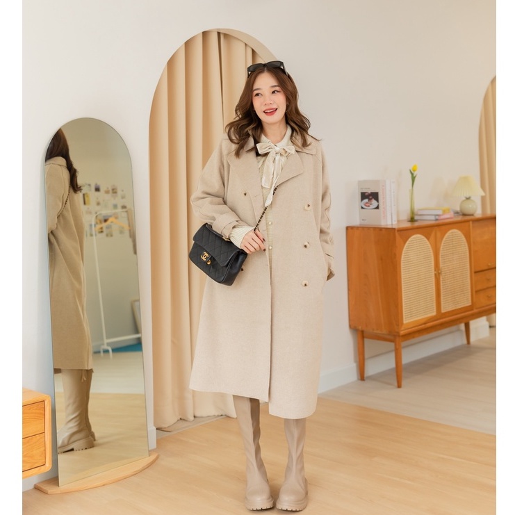 Seoul trenchcoat  เทรนโค้ชรุ่นโซล สีเบจ