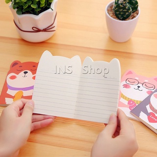 สมุดโน๊ต ทรงหน้าสัตว์น่ารัก จดศัพย์ จดบันทึกแบบเส้น จัดส่งคละลาย Cartoon notebook