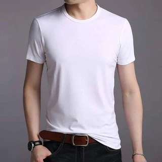 พร้อมส่ง เสื้อผ้าแฟชั่นผู้ชาย เสื้อแขนสั้นคอกลม สีพื้น ราคาถูก（TSH-015)
