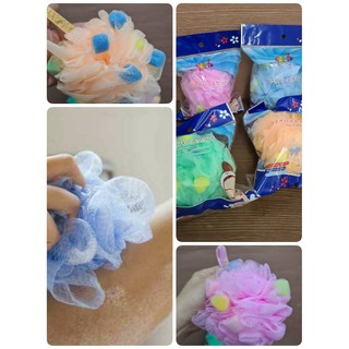 ฺBATH BALL ใยขัดตัว เส้นใยในล่อน สำหรับขัดตัวเวลาอาบน้ำ ใช้ร่วมกับสบุ่เหลวอาบน้ำนุ่มสบายผิว ขนาด5 นิ้ว