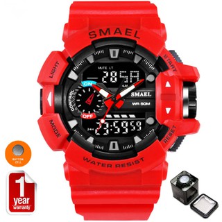 SMAEL นาฬิกาข้อมือผู้ชาย Sport Digital LED &amp; Analog รุ่น SM1436 (RED)