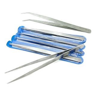 คีบหนีบสแตนเลส คีมหนีบอเนกประสงค์ มี 2 แบบ ปากคีบงอ ปากคีบแหลม คีมคีบ Stainless steel tweezers
