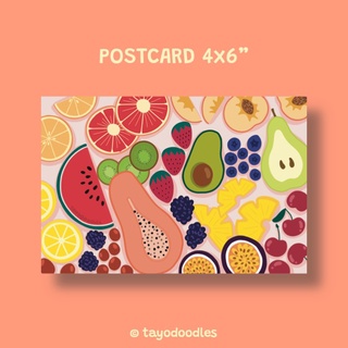 โปสการ์ดผลไม้ฝรั่งน่ารัก cute Western fruit postcard