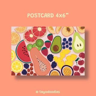 โปสการ์ดผลไม้ฝรั่งน่ารัก cute Western fruit postcard