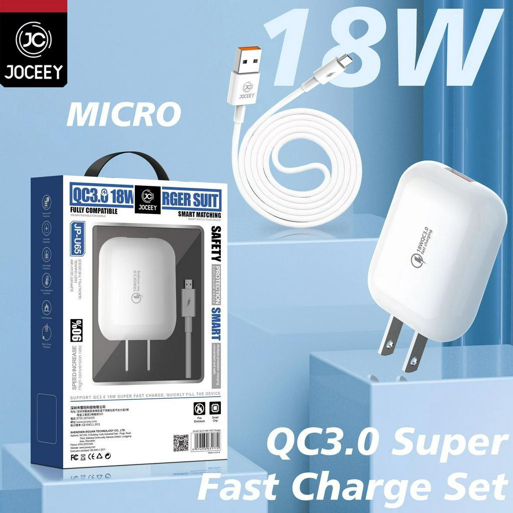 ชุดชาร์จเร็วแท้ Joceey JP-U65 18W QC3.0 3.4A รองรับ Type-c MICRO PHONE