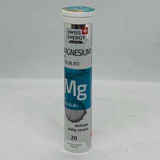 Swiss Energy Magnesium  B1 B2 B6 B12 ผลิตภัณฑ์เสริมอาหาร แมกนีเซียม วิตามินบี ป้องกันไม่เกรน แก้ตะคริว บำรุงระบบประสาท