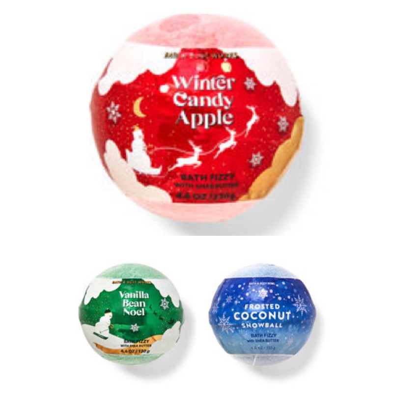 winter candy apple bath bomb