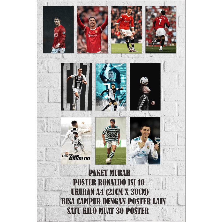 CHRISTIANO RONALDO POSTER PACKAGE A4 SIZE (ภาพรวม)