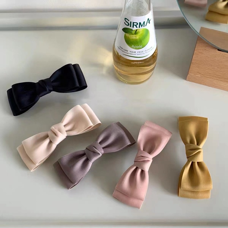 กิ๊บติดผมผ้า Cotton Bow Spring โบว์เป็นทรงสวย แบบกิ๊ฟสปริง รุ่นใหม่ สไตส์เกาหลี กิ๊บหนีบผม
