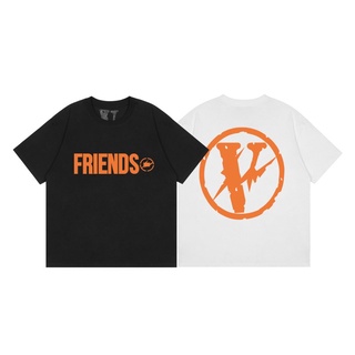 เสื้อยืดแขนสั้นลําลอง ผ้าฝ้าย พิมพ์ลาย Vlone FRIENDS Big V สําหรับผู้ชาย และผู้หญิง