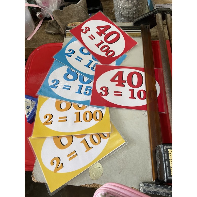 ป้ายราคาสินค้า ป้ายคนละครึ่ง เคลือบอย่างดี ไม่เปียก ไม่ลอก สีไม่ซีด ระบุราคา แชทเลยคะ