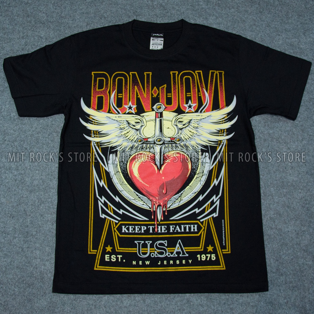 เสื้อ Bon Jovi - เสื้อยืดวงร็อค - เสื้อร็อค - Size M, L, XL