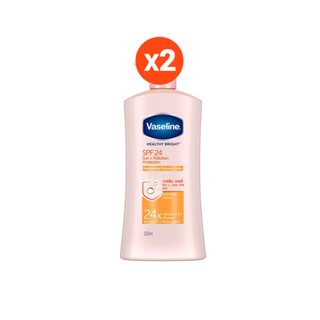 [ส่งฟรี] วาสลีน เฮลธี ไบรท์ โลชั่น SPF 24 PA++ ซันแอนด์โพลูชั่น โพรเทคชั่น ผิวกระจ่างใส ปกป้องมลภาวะ 525 มล. x2 Vaseline Healthy Bright Lotion SPF24 PA++ Sun+ Pollution Protection 525 ml. x2( ครีมทาผิว ครีมกันแดด lotion Whitening Lotion Body Moisturizer )