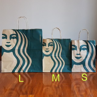 🔥Sale🔥 ถุง กระดาษ สตาร์บัคส์ ไซส์ S x 10ใบ, M x 10ใบ, L x 5ใบ Starbucks Paper Bag