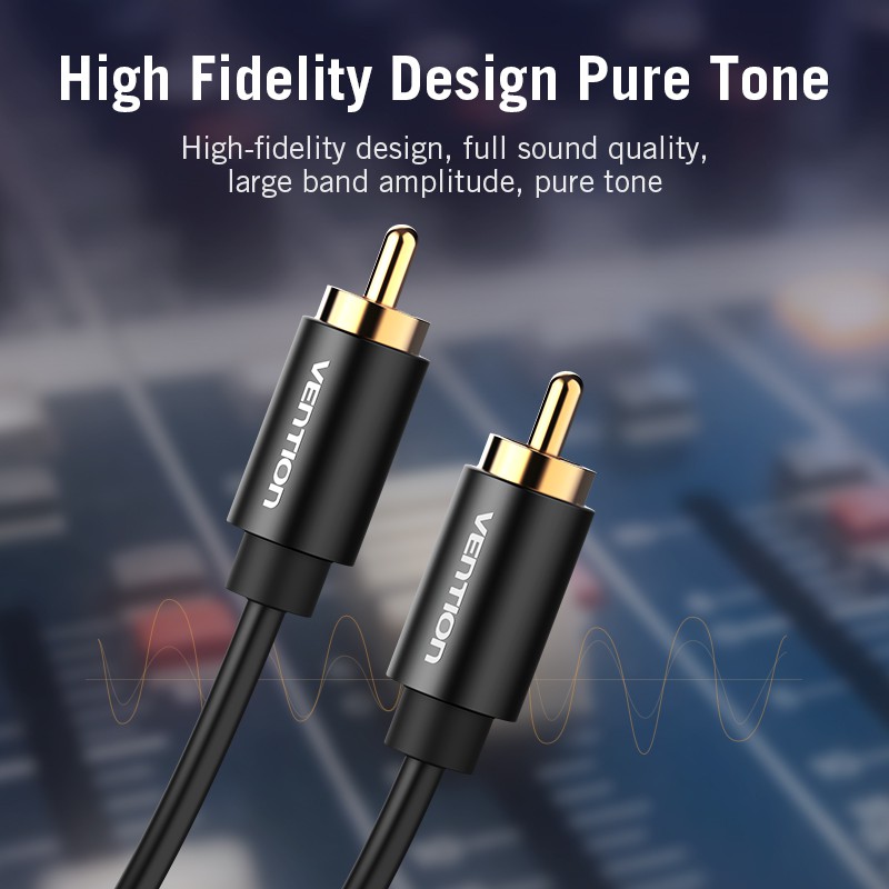 Vention RCA ถึง RCA Hifi 5.1 เครื่องขยายเสียงทีวี Spdif  ชายกับชายสเตอริโอเสียงคู่สาย สายสัญญาณเสียง Coaxial แบบ Dual Shield