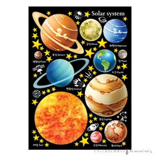 วอลล์สติ๊กเกอร์ สติกเกอร์เรืองแสงดวงดาวในจักรวาล Space Solar System FDS-21208