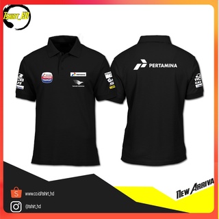 เสื้อยืดโปโล คอปก พิมพ์ลาย Mandalika Sepang Racing Team SAG Pertamina MotoGP Moto GP คุณภาพดี สําหรับผู้ชาย และผู้หญิง