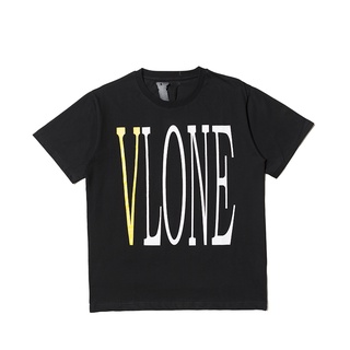 Vlone เสื้อยืดแขนสั้น ผ้าฝ้าย พิมพ์ลาย แฟชั่นสําหรับผู้ชาย และผู้หญิง