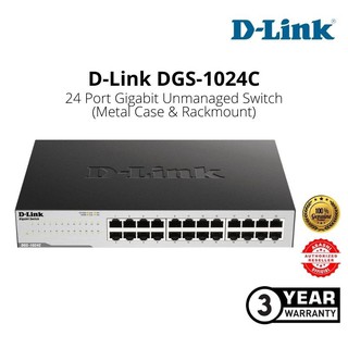 D-LINK (DGS-1024C) 24 Port (11") Gigabit Switching Hub 10/100/1000