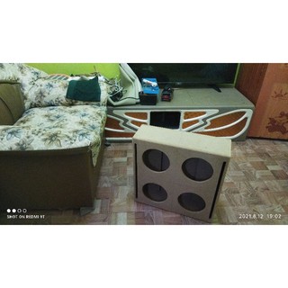ตู้ลำโพงงานดิบ ตู้ลำโพงเสียงกลาง ตู้ลำโพงมิดโลมิดเบสใส่ดอกขนาด6.5"x4ดอกตู้ลิ้น2Ch