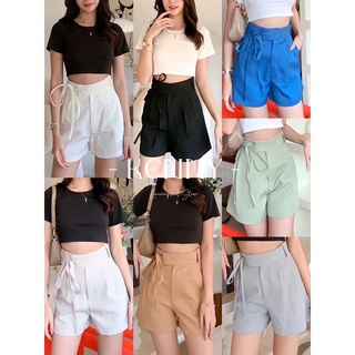 Bow Shorts 🎀กางเกงขาสั้น ดีเทลเชือกผูกโบว์ กางเกงเก็บพุง