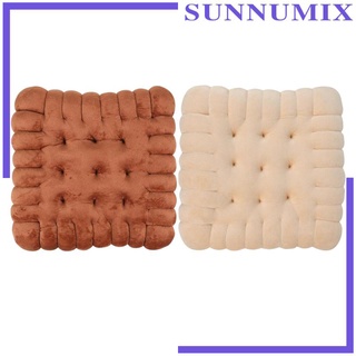 [Sunnimix] เบาะรองหลัง ผ้ากํามะหยี่ขนนิ่ม รูปบิสกิต แบบหนา สําหรับห้องนั่งเล่น เล่นโยคะ
