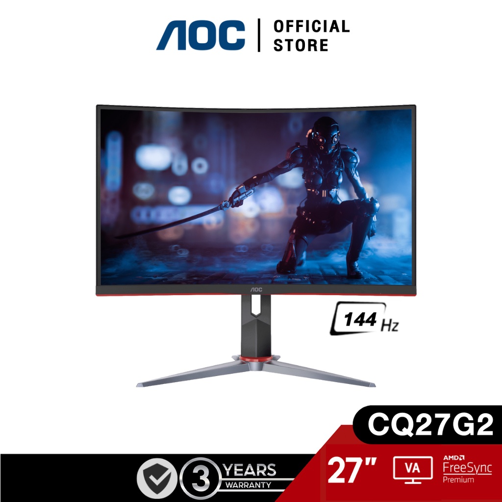 AOC CQ27G2(มอนิเตอร์จอโค้ง) 27 VA Curved FreeSync Premium 2560 x 1440 ...
