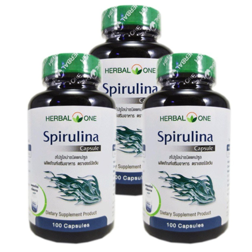 Herbal One Spirulina เฮอร์บัล วัน สาหร่ายสไปรูไลน่าชนิดแคปซูล (อ้วยอันโอสถ)