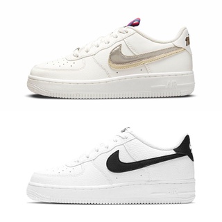 Nike Air Force White Black / Gold silver