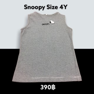 SNOOPY เสื้อริ้วขาวดำลายสนู๊ปปี้ Size 4Y