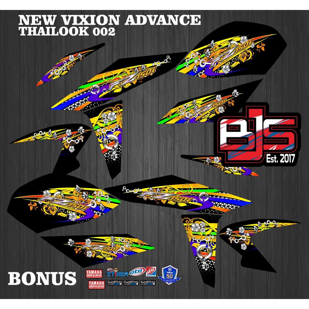 Striping new vixion advance - สติ๊กเกอร์รูปลอก yamaha vixion 2015-2017 ใหม่ vixion advance video adv