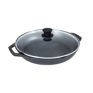 Lodge Cast Iron Chef Collection Everyday Pan กระทะสองหูพร้อมฝา 12 Inch., 30.4 cm, 3 quart LC12EP