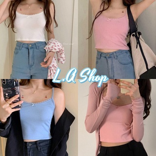 L.A Shop พร้อมส่ง เสื้อสายเดี่ยวไหมพรม ลูกไม่สุดน่ารักสไตล์​เกาหลี​ "0523" -N