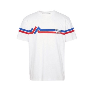 𝗧𝗢𝗠𝗠𝗬 𝗝𝗘𝗔𝗡𝗦 𝗦𝘁𝗿𝗶𝗽𝗲 𝗠𝗼𝘂𝗻𝘁𝗮𝗶𝗻 𝗧𝗘𝗘 Organic cotton(สีขาว)