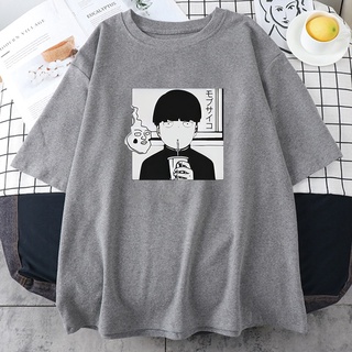 Hensewts Shop Mob Psycho 100 เสื้อยืดลําลอง ผ้าฝ้าย แขนสั้น พิมพ์ลายอนิเมะ Shigeo Kageyama Kawaii สไตล์สตรีท แฟชั่นฤดูร