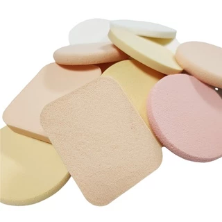 Powder Puffพัฟแต่งหน้า คละสี คละไซส์ MCZแพ็ค 100ชิ้น สินค้าไม่ผ่าน QC ผลิตจากโรงงาน สินค้ามือ1