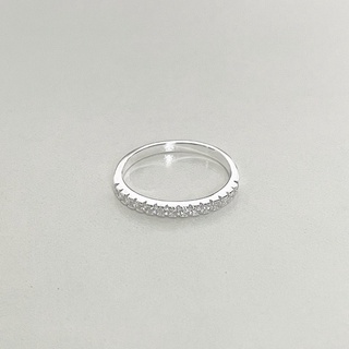 vela.cheeva : *silver925 / cz ring แหวนเงินแท้ เพชรครึ่งวง