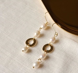 Long pearl earrings