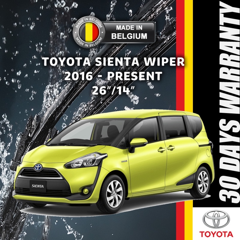 TOYOTA SIENTA Wiper 2016 - PRESENT 26''+14'' MADE IN BELGIUM SHENZO Wiper Blades