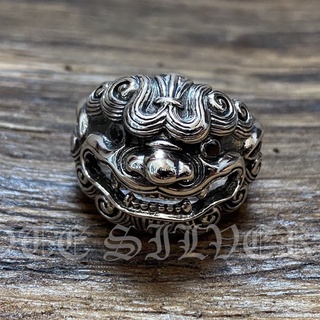 แหวนเงินแท้ สิงโตจีน Chinese guardian lions Sterling Silver 925 NSRG51