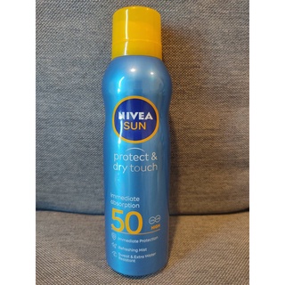 Nivea sun Protect &amp; Dry touch spray นีเวีย ซัน กันแดด โพรเท็คแอนด์ดราย ทัช ซัน สเปรย์ เอสพีเอฟ 50 200 ml กันแดด